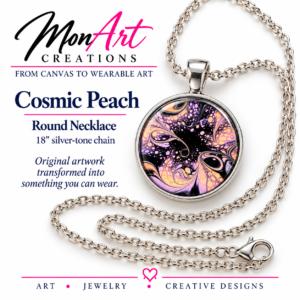 Cosmic Peach Round Necklace